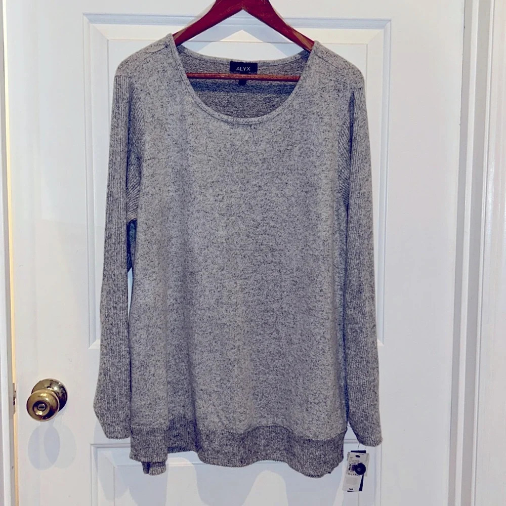 ALYX Heather Grey Crossdye Fuzz top